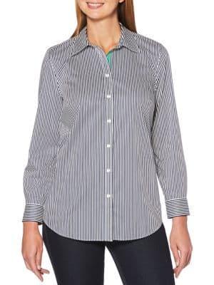 Rafaella Petite Striped Button-down Shirt