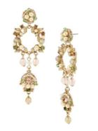 Miriam Haskell Goldtone Floral Chandelier Earrings