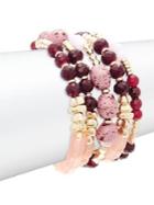 Black Diamond Beaded 5-row Bracelet