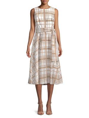Calvin Klein Sleeveless Tie-waist Midi Dress