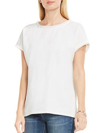 Two By Vince Camuto Solid Frayed-trim Top