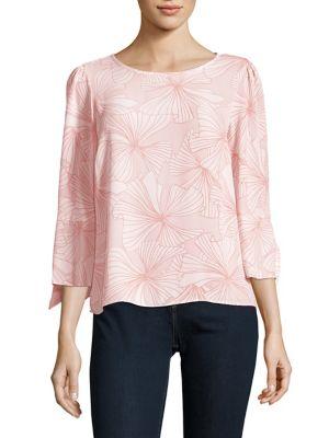 Ivanka Trump Printed Quarter-sleeve Top