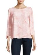 Ivanka Trump Printed Quarter-sleeve Top
