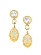 Swarovski Goldplated And Crystal Magnetic Pierced Earrings