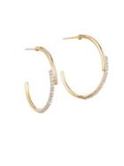 Adina Reyter Crossover 14k Yellow Gold & Diamond Hoop Earrings