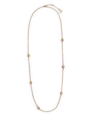Vince Camuto Goldtone Faux Glass Pearl Station Necklace