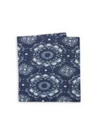 Black Brown Denim Floral Pocket Square