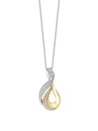 Effy Duo Diamond, 14k White And Yellow Gold Swirl Pendant Necklace