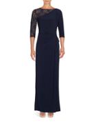 Ellen Tracy Lace-accented Gown