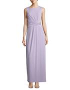 Ellen Tracy Embellished Pleated Gown