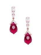 Nadri Brilette Drop Ruby Rose Earrings