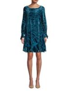 Taylor Velvet Long Sleeve A-line Dress