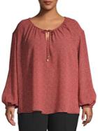 Michael Michael Kors Plus Printed Dropped-shoulder Top