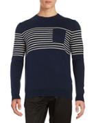 Black Brown Striped Pocket Sweater