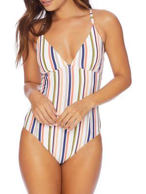 Splendid One-piece Multi-striped Swimsuit