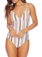 Splendid One-piece Multi-striped Swimsuit