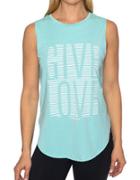 Betsey Johnson Give Love Stripe High Low Muscle Tank