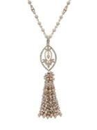 Marchesa Goldtone & Glass Bead Teardrop Tassel Pendant Necklace