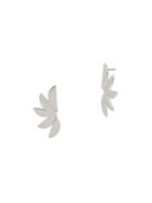 Robert Lee Morris Soho Two Faced Silvertone Half Moon Fan Drop Earrings