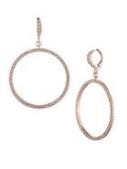 Givenchy Pave Round Rose Goldtone Drop Earrings