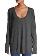 Free People Scoopneck Snap-sleeve Top