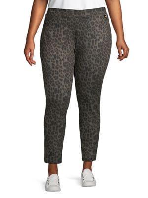 Calvin Klein Plus Leopard-print Ponte Pants