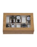 Mele & Co. Logan Glass Top Wooden Watch Box