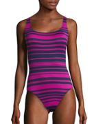 Tommy Bahama Variegated Stripe One-piece Swimsuit