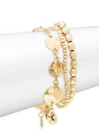 Design Lab 3-piece Goldtone Multi Disc Bracelets