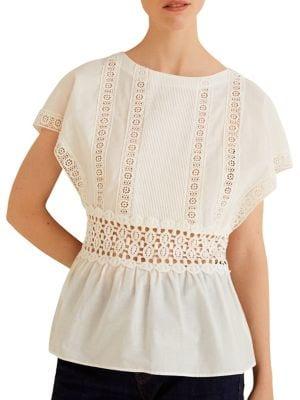 Mango Kiwano Cotton Blouse