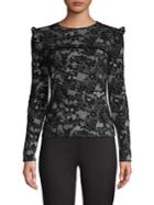 Michael Michael Kors Embroidered Ruffle Lace Top