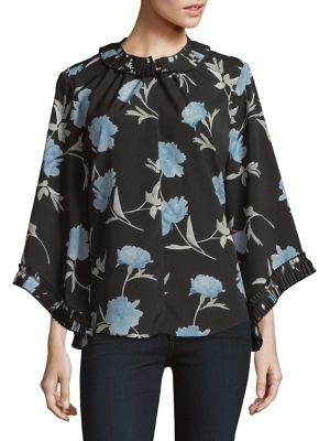 Ellen Tracy Petite Floral Printed Top
