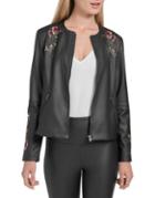 Lysse Embroidered Faux Leather Jacket