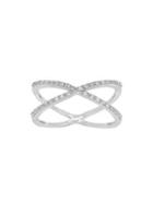 Lord & Taylor Andin Sterling Silver & Diamond Pave Criss-cross Ring