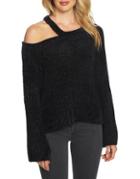1.state Ribbed Bell Sleeve Sweater