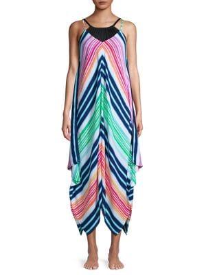 Tommy Bahama Rainbow Chevron Scarf Coverup Dress