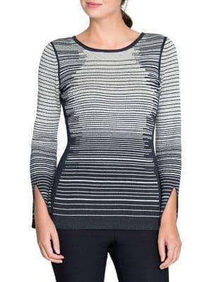 Nic+zoe Striped Long-sleeve Top