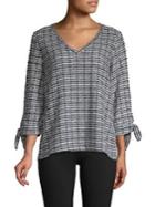 Vince Camuto Textured Plaid Top