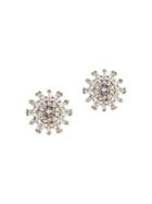 Nina Oleander Crystal Geometric Floral Stud Earrings