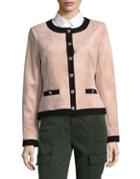 Karl Lagerfeld Suits Buttoned Faux-suede Blazer