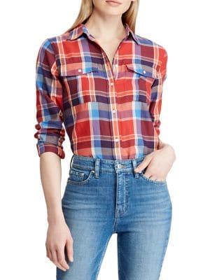 Lauren Ralph Lauren Plaid Straight-fit Twill Shirt