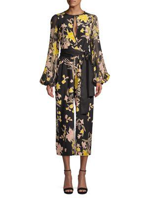 Diane Von Furstenberg Delphi Silk Floral Tie Front Crop Jumpsuit