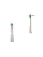 Robert Lee Morris Soho Turks & Beads Silvertone And Turquoise Geometric Stick Drop Earrings