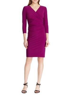 Lauren Ralph Lauren Quarter-sleeve Jersey Sheath Dress