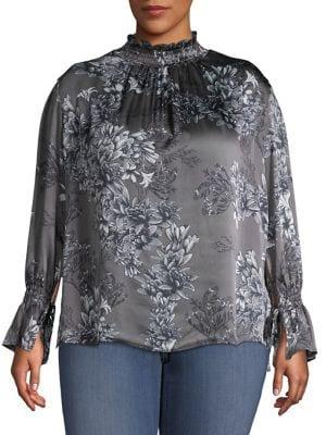 Vince Camuto, Plus Size Plus Plus Woodland Floral Top