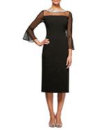 Alex Evenings Petite Beaded Sheath Midi Dress