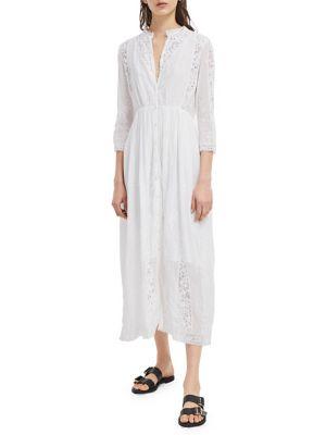 French Connection Alimos Broderie Cotton Maxi Dress