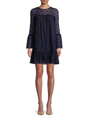 Michael Michael Kors Petite Ruffled Lace Shift Dress