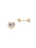 Lord & Taylor 14k Yellow Gold And Cubic Zirconia Heart Stud Earrings