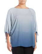 Vince Camuto Plus Ombre Three-quarter Sleeve Blouse